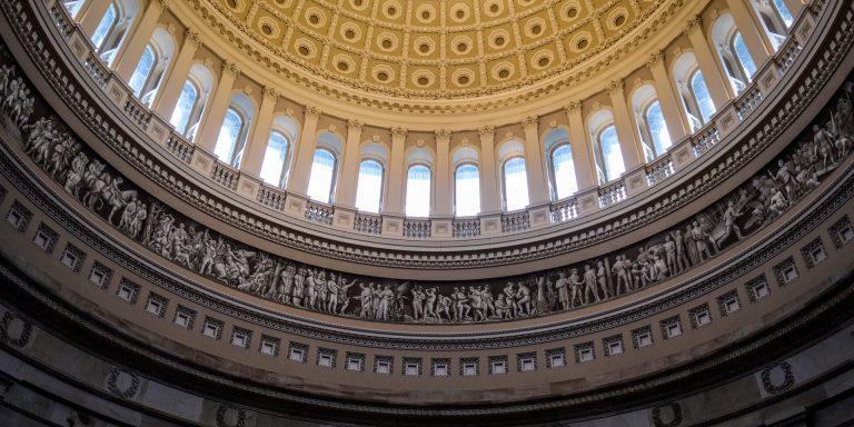 Supreme Court to Decide KBR's Appeal in False Claims Case 2 Interior of United States Capitol rotunda with ornamental dome, an image representing US courts and Attorney General Jeff Sessions
