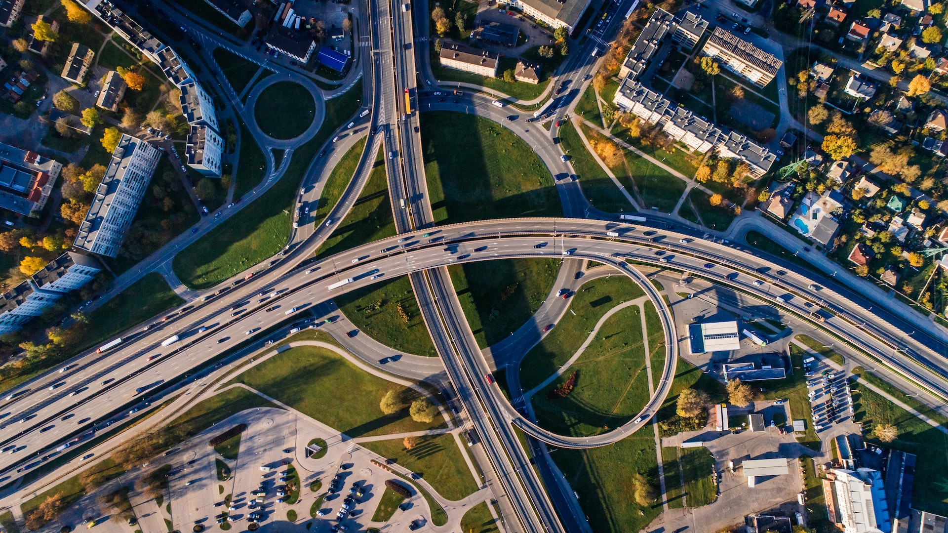 Aerial Photo of Buildings and Roads - Safety of Nation’s Highway Guardrails on Trial, representing NHTSA whistleblower