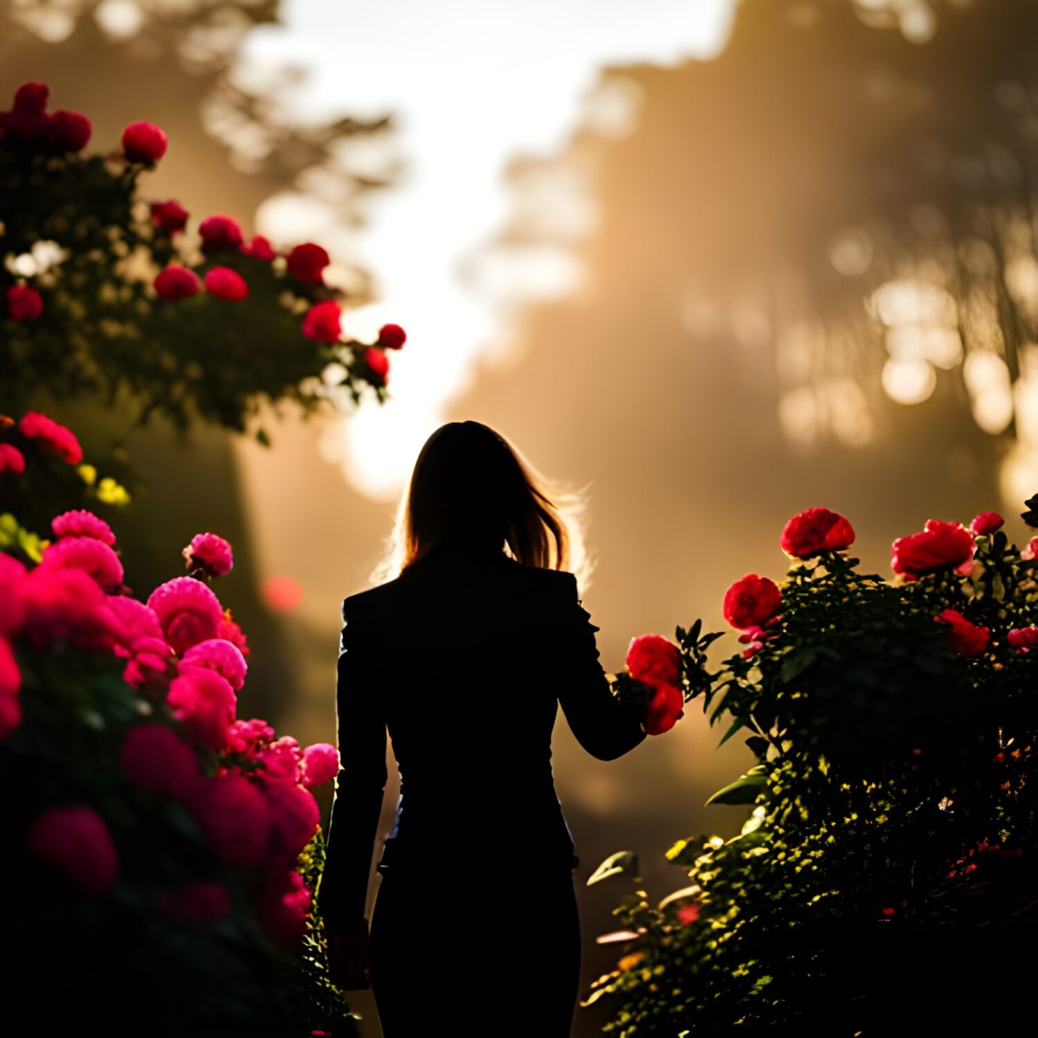Woman in front of rose garden, representing National Whistleblower Day