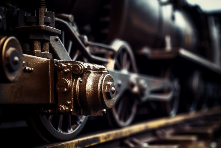 A closeup of the underbelly of a train, representing transportation whistleblowers