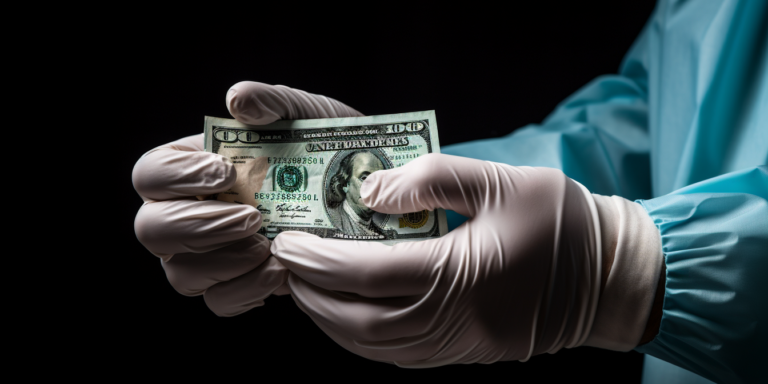 The Billion-Dollar Shift: What Whistleblowers Need to Know About New HHS Priorities 2 A doctor handing someone cash, representing health care fraud