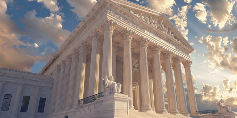 Big Supreme Court Whistleblower Ruling Redefines Retaliation Claims 6 The Supreme Court against a blue sky with clouds, representing the supreme court whistleblower