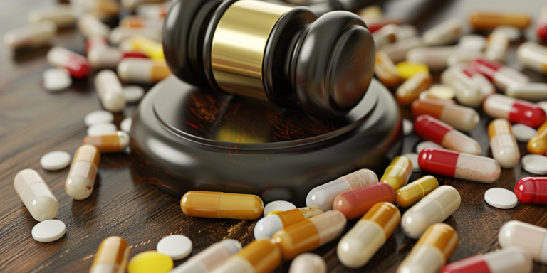 The Constitutional Shield: Why Mayer v. ADCS Clinics is the Most Important Case You’ve Never Heard Of 2 Gavel on top of pills, representing justice in the Rite Aid whistleblower case